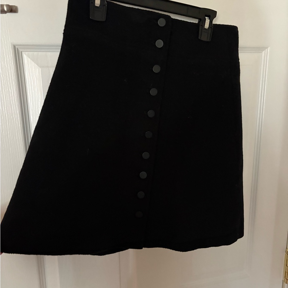 Elegant Wool Club Monaco Black Mini Skirt